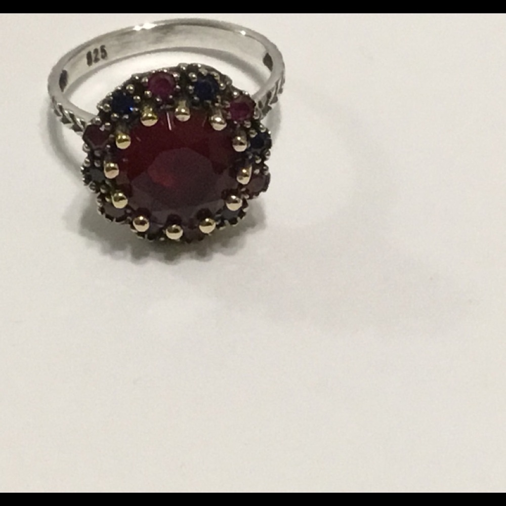 Silver 925 Vintage Ruby Ring